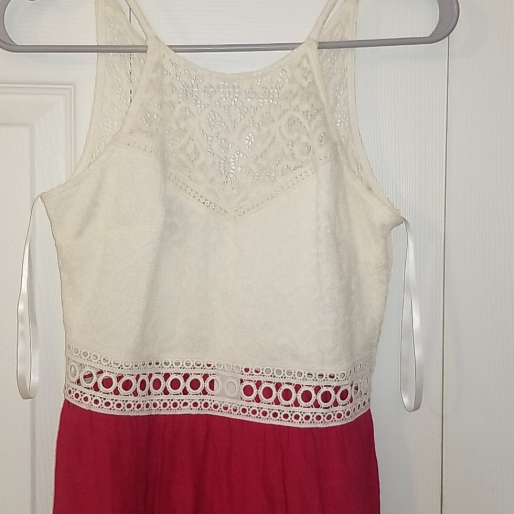 White & Pink Maxi dress